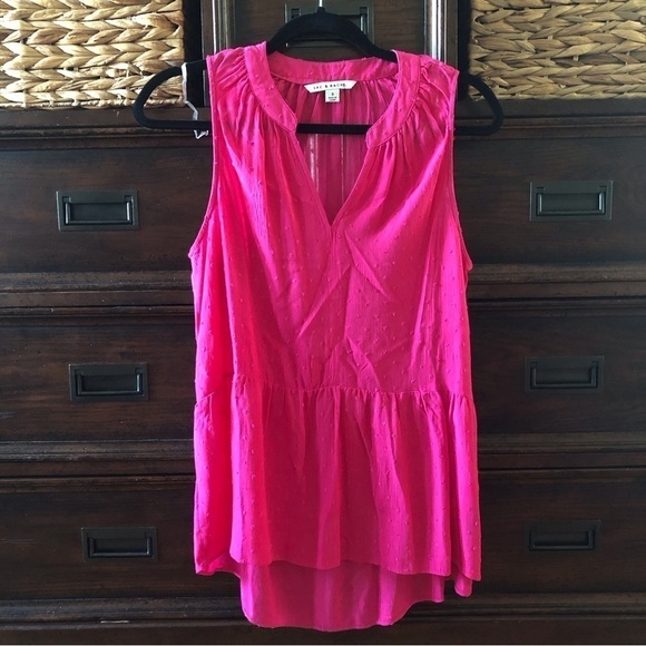 Zac & Rachel lightweight pink clip dot sleeveless blouse in size S - Picture 1 of 8